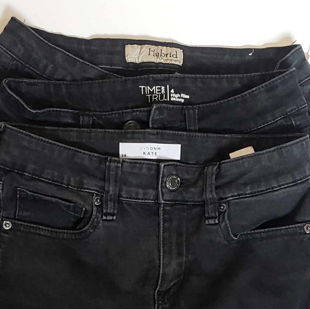 3 Pairs of Hi Rise Black Skinny Jeans